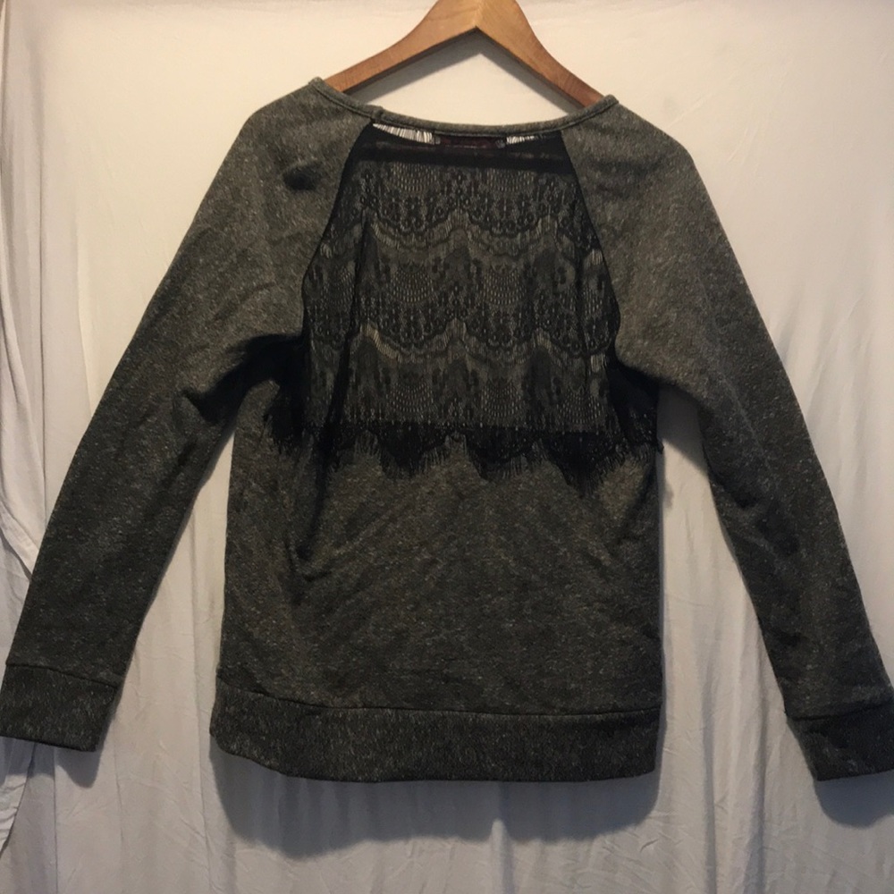 Grey sweatshirt with a party in the back!!